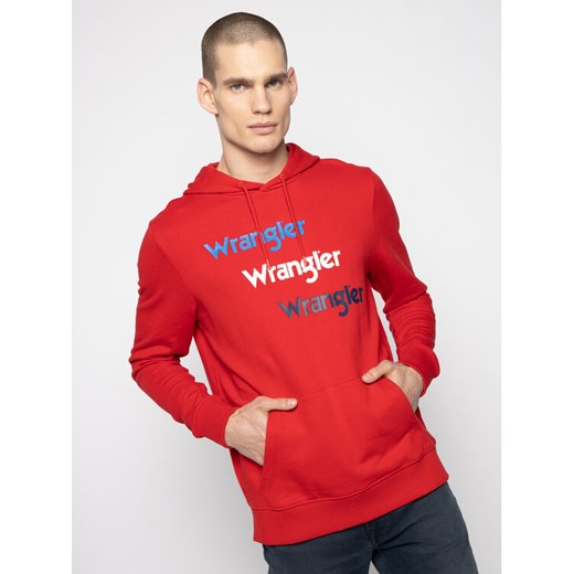 Wrangler Bluza Repeat W6A8HAXWO Czerwony Regular Fit Wrangler XXL wyprzedaż MODIVO