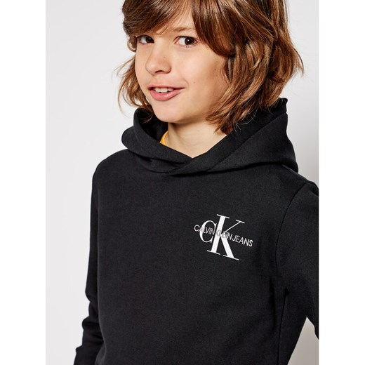 Calvin Klein Jeans Bluza Small Monogram Hoodie IU0IU00164 Czarny Regular Fit 8Y promocja MODIVO