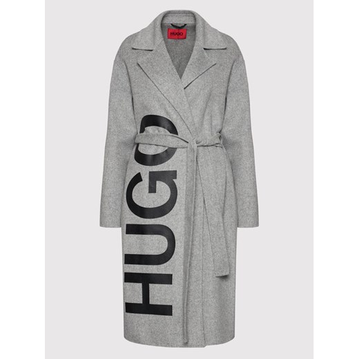 Hugo Płaszcz wełniany Mitsuki 50455653 Szary Regular Fit 36 wyprzedaż MODIVO