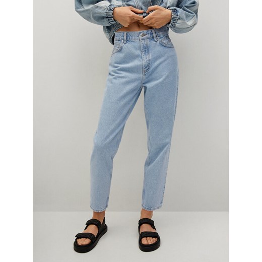 Mango Jeansy Mom90 87024050 Niebieski Mom Fit Mango 46 okazyjna cena MODIVO