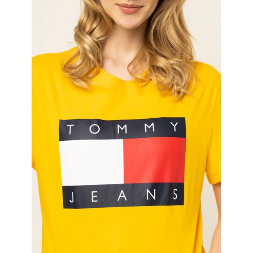 Tommy Jeans T-Shirt Flag DW0DW07153 Żółty Oversize Tommy Jeans L promocja MODIVO