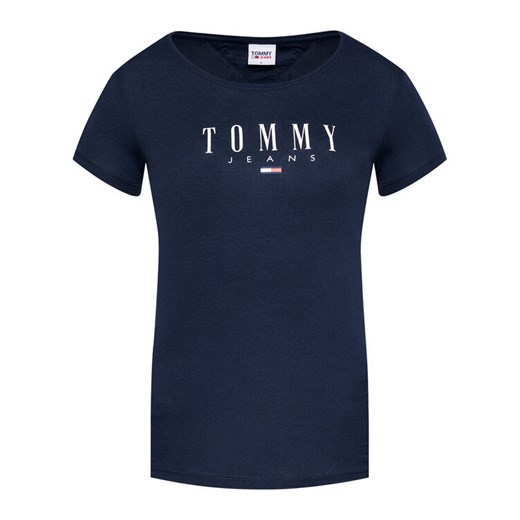Tommy Jeans T-Shirt Essential DW0DW09926 Granatowy Skinny Fit Tommy Jeans XS wyprzedaż MODIVO