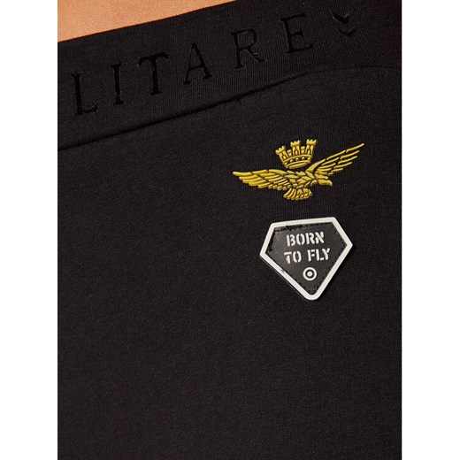 Aeronautica Militare Spodnie dresowe 212PF826DF444 Czarny Regular Fit Aeronautica Militare S wyprzedaż MODIVO