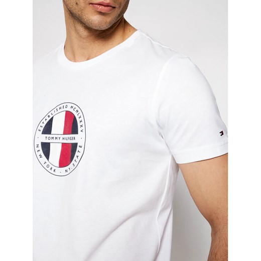 Tommy Hilfiger T-Shirt Circular Logo MW0MW16593 Biały Regular Fit Tommy Hilfiger XL okazyjna cena MODIVO