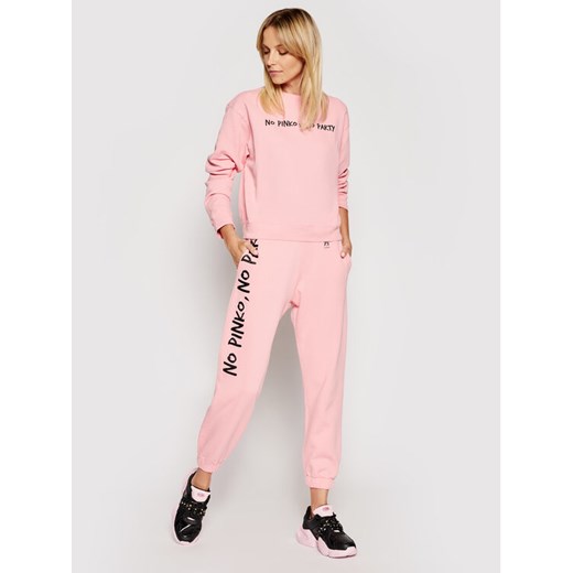 Pinko Spodnie dresowe Enologia PE 21 PRR 1N1342 Y7ED Różowy Regular Fit Pinko XL promocja MODIVO