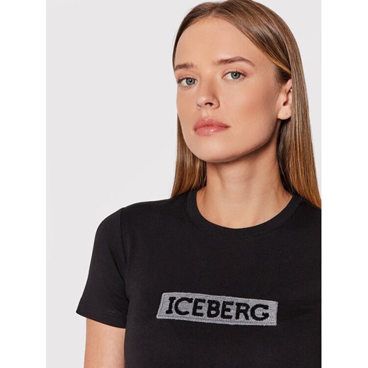 Iceberg T-Shirt 21II2P0F0716309 Czarny Regular Fit Iceberg 40 okazja MODIVO