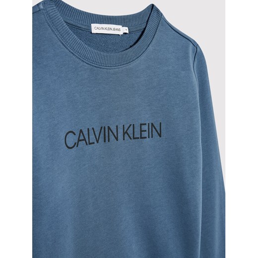Calvin Klein Jeans Bluza Institutional Logo IU0IU00162 Niebieski Regular Fit 14Y wyprzedaż MODIVO