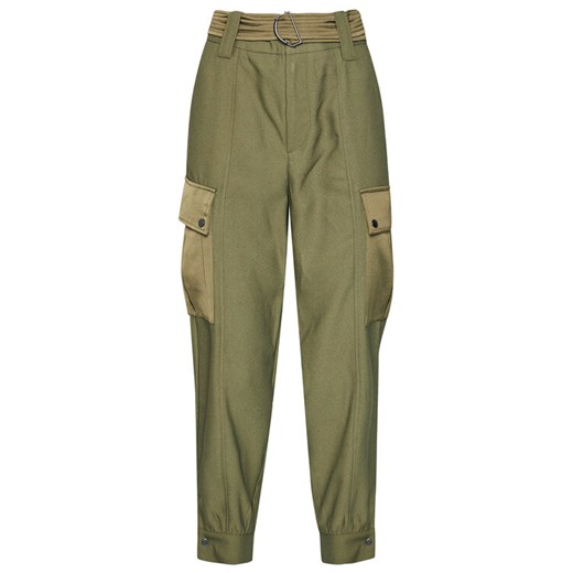 Guess Spodnie materiałowe W0BB84 WDEL0 Zielony Relaxed Fit Guess M MODIVO wyprzedaż