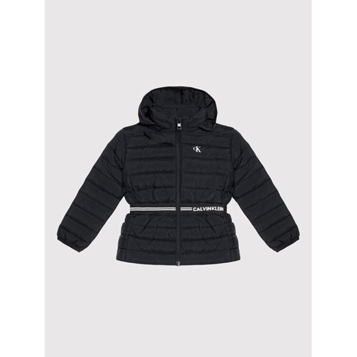 Calvin Klein Jeans Kurtka puchowa Intrasia Logo IG0IG01020 Czarny Regular Fit 6Y MODIVO wyprzedaż