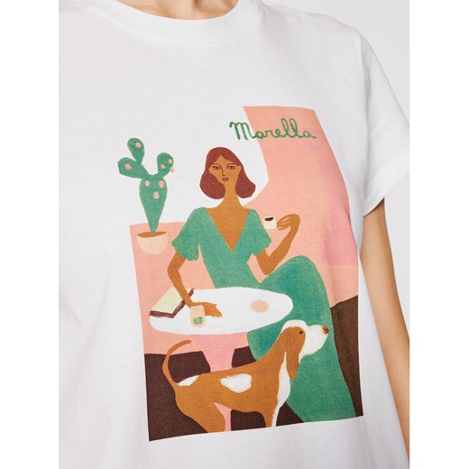 Marella T-Shirt Italia 39710312200 Biały Regular Fit Marella XL okazyjna cena MODIVO