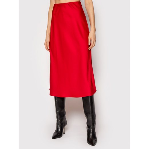 YAS Spódnica midi Pastella 26024213 Czerwony Regular Fit Yas XS wyprzedaż MODIVO