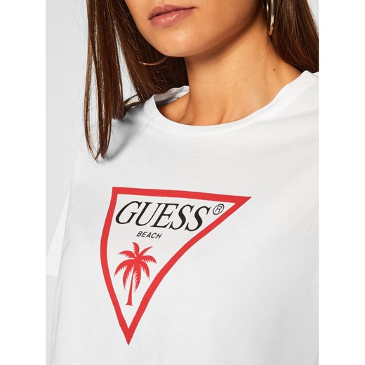 Guess T-Shirt Triangle Logo E02I01 K8FY0 Biały Relaxed Fit Guess L MODIVO okazja