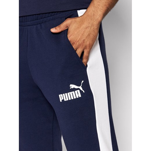 Puma Spodnie dresowe Colorblock 848773 Granatowy Regular Fit Puma M MODIVO