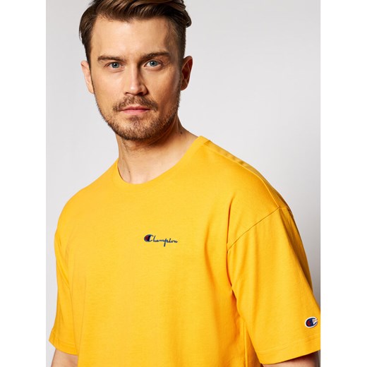 Champion T-Shirt Small Script Logo 214282 Żółty Custom Fit Champion XL MODIVO promocyjna cena