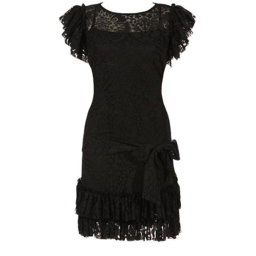 Koronkowa sukienka z falbankami czarna Goddess 673 -1