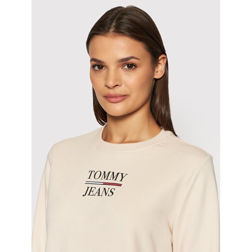 Tommy Jeans Bluza Terry Logo DW0DW09663 Beżowy Regular Fit Tommy Jeans L wyprzedaż MODIVO