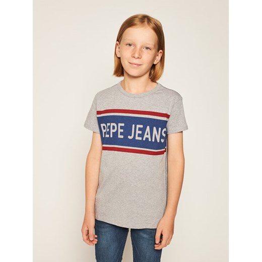 Pepe Jeans T-Shirt Talton PB502689 Szary Regular Fit Pepe Jeans 14 promocyjna cena MODIVO