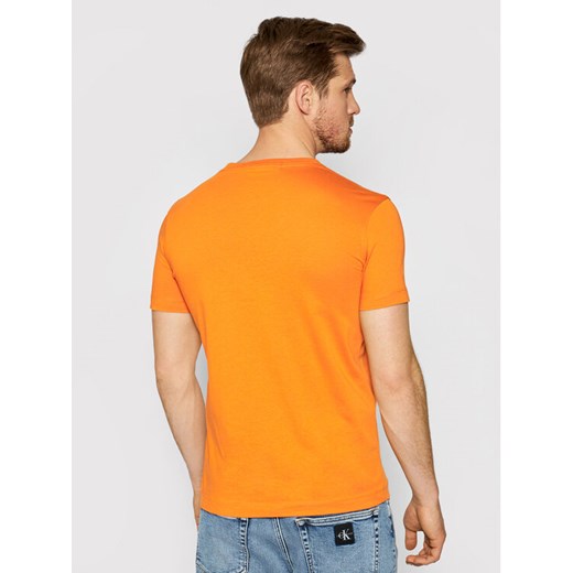 Calvin Klein Jeans T-Shirt J30J318067 Pomarańczowy Slim Fit S wyprzedaż MODIVO