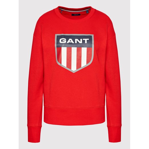 Gant Bluza Retro Shield 4204562 Czerwony Relaxed Fit Gant XS wyprzedaż MODIVO