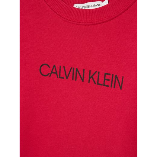 Calvin Klein Jeans Bluza Institutional Logo IU0IU00162 Różowy Regular Fit 8Y okazyjna cena MODIVO