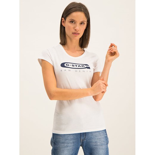 G-Star Raw T-Shirt D15115-4107-110 Biały Slim Fit XL okazyjna cena MODIVO