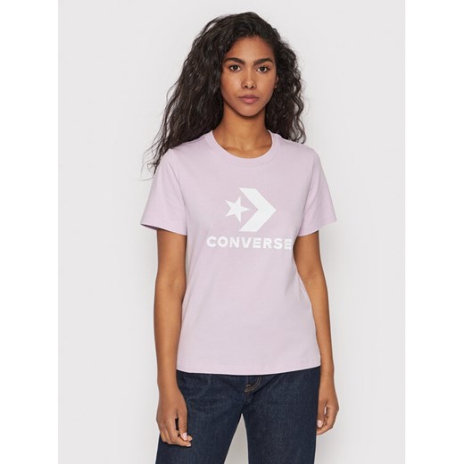 Converse T-Shirt Boosted Star Chevron Crew Neck 10018569-A38 Fioletowy Standard Converse S MODIVO