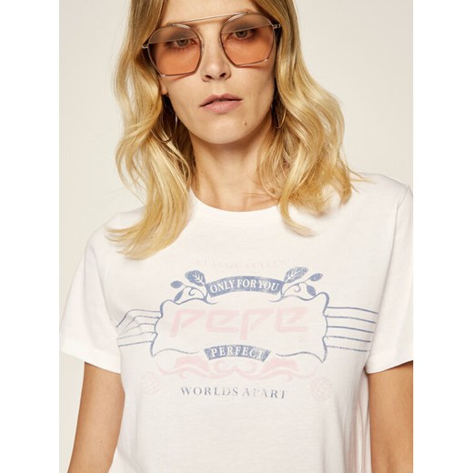 Pepe Jeans T-Shirt Adette PL504146 Biały Regular Fit Pepe Jeans M wyprzedaż MODIVO