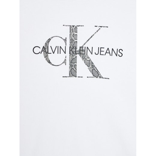 Calvin Klein Jeans T-Shirt Reptile Skin Monogram IG0IG01203 Biały Regular Fit 4Y okazja MODIVO