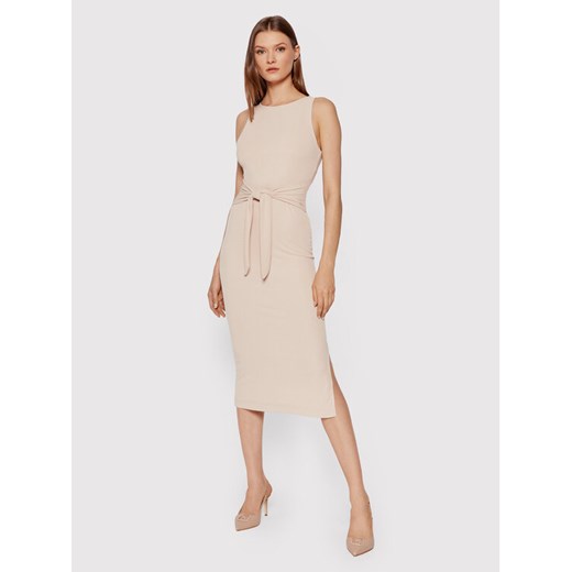 Guess Sukienka codzienna Annmari W1YK98 KAQL0 Beżowy Slim Fit Guess L okazja MODIVO