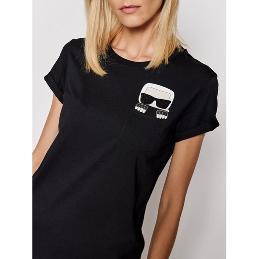KARL LAGERFELD T-Shirt Ikonik Karl 210W1720 Czarny Regular Fit Karl Lagerfeld S okazyjna cena MODIVO