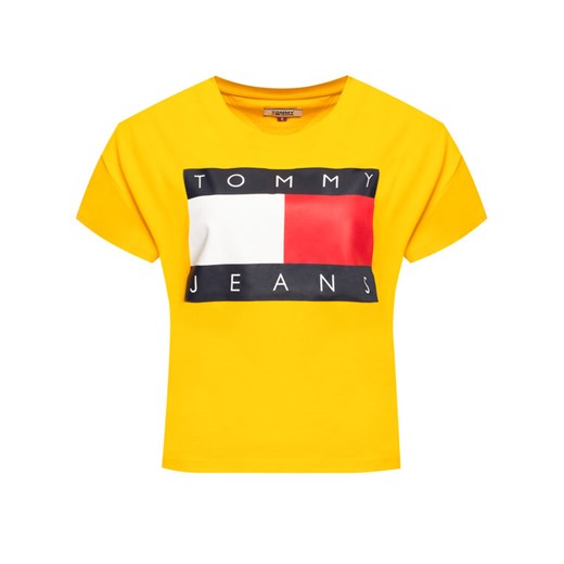 Tommy Jeans T-Shirt Flag DW0DW07153 Żółty Oversize Tommy Jeans L promocyjna cena MODIVO