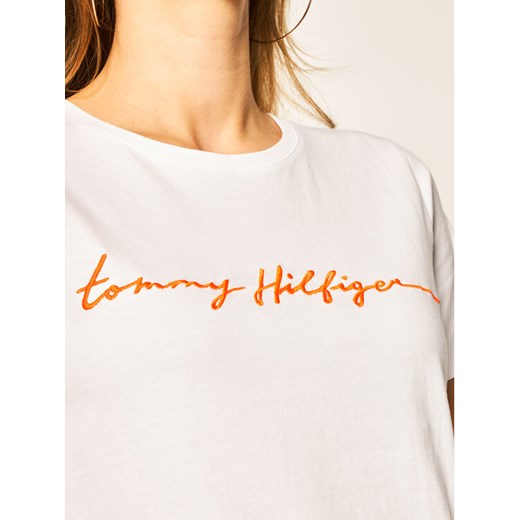 Tommy Hilfiger T-Shirt Annie WW0WW27965 Biały Regular Fit Tommy Hilfiger L MODIVO okazja
