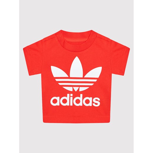 adidas T-Shirt Trefoil H34605 Czerwony Regular Fit 0_3M promocja MODIVO