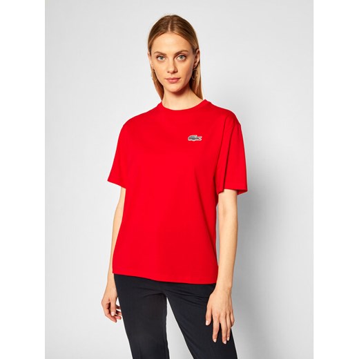Lacoste T-Shirt TF5902 Czerwony Regular Fit Lacoste 34 promocyjna cena MODIVO