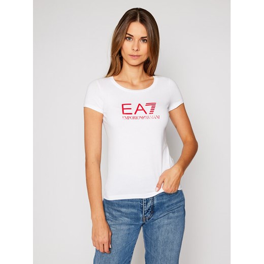 EA7 Emporio Armani T-Shirt 8NTT63 TJ12Z 0186 Biały Slim Fit XL wyprzedaż MODIVO