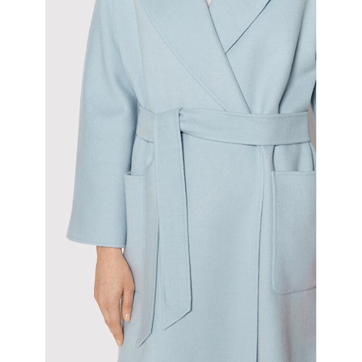 Weekend Max Mara Płaszcz wełniany Selz 50110327 Niebieski Regular Fit 44 MODIVO