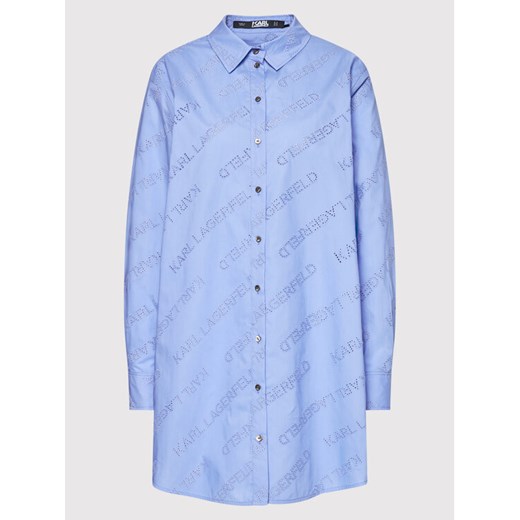 KARL LAGERFELD Koszula 215W1600 Niebieski Oversize Karl Lagerfeld 40 promocyjna cena MODIVO