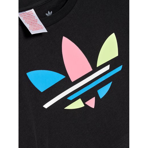 adidas T-Shirt adicolor Cropped H32349 Czarny Loose Fit 7_8Y okazyjna cena MODIVO