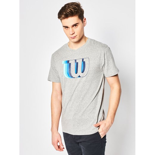 Wilson T-Shirt M Blur W Tech Tee WRA779602 Szary Regular Fit Wilson S okazyjna cena MODIVO