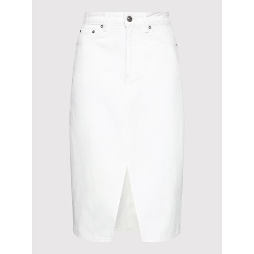 Simple Spódnica jeansowa SDDJ001 Biały Regular Fit Simple 36 MODIVO
