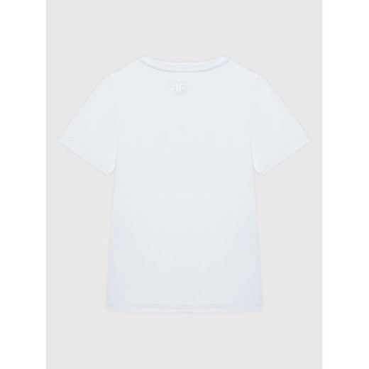 4F T-Shirt HJL22-JTSMF001 Biały Regular Fit 134_140 MODIVO