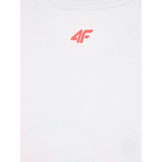 4F T-Shirt HJL21-JTSD010 Biały Regular Fit 152 promocja MODIVO