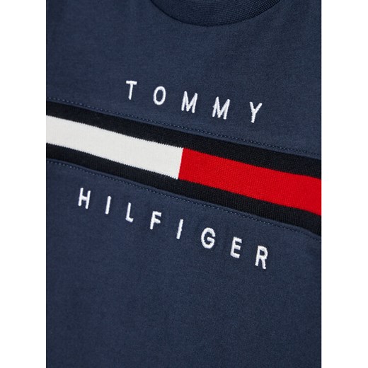 Tommy Hilfiger Bluzka Flag Rib Insert KB0KB06951 M Granatowy Regular Fit Tommy Hilfiger 6Y okazja MODIVO
