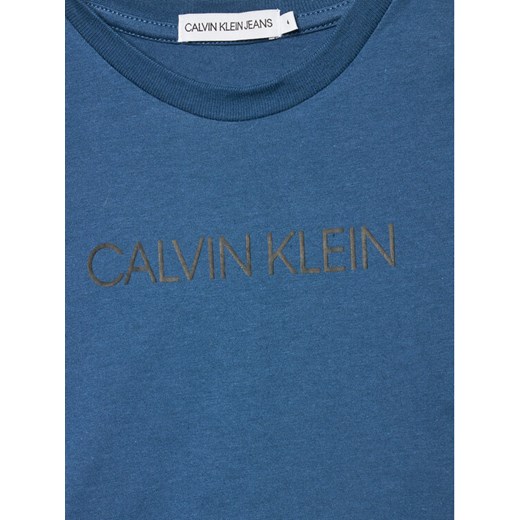 Calvin Klein Jeans T-Shirt Institutional IB0IB00347 Niebieski Regular Fit 14Y okazja MODIVO
