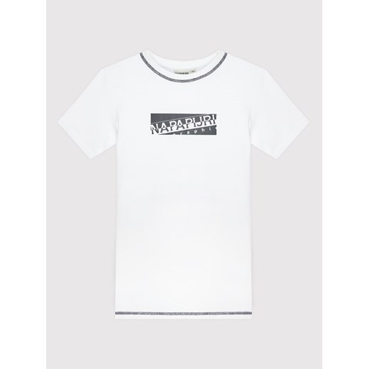 Napapijri T-Shirt Sob NP0A4FP7 S Biały Regular Fit Napapijri 10Y okazyjna cena MODIVO