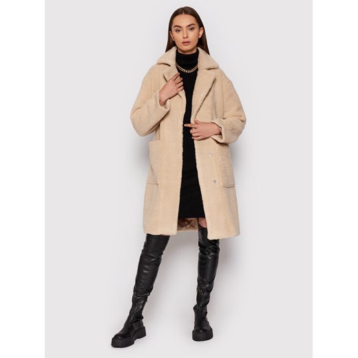 Selected Femme Kożuch New Nanna Teddy 16079406 Beżowy Oversize Selected Femme 42 okazja MODIVO