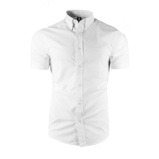 Koszula męska z krótkim rękawem 5503 - biała ze sklepu Risardi w kategorii Koszule męskie - zdjęcie 137646521