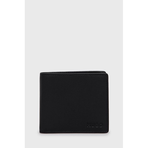 HUGO portfel skórzany 50470760 męski kolor czarny 50470760 ze sklepu ANSWEAR.com w kategorii Portfele męskie - zdjęcie 137648841
