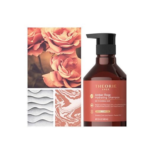Sage amber rose hydrating shampoo szampon do włosów głęboko nawilżający 400ml, Theorie onesize Intymna