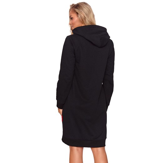Czarny szlafrok z kapturem SMZ.4136, Kolor czarny, Rozmiar L, Doctor Nap ze sklepu Intymna w kategorii Szlafroki damskie - zdjęcie 137654990